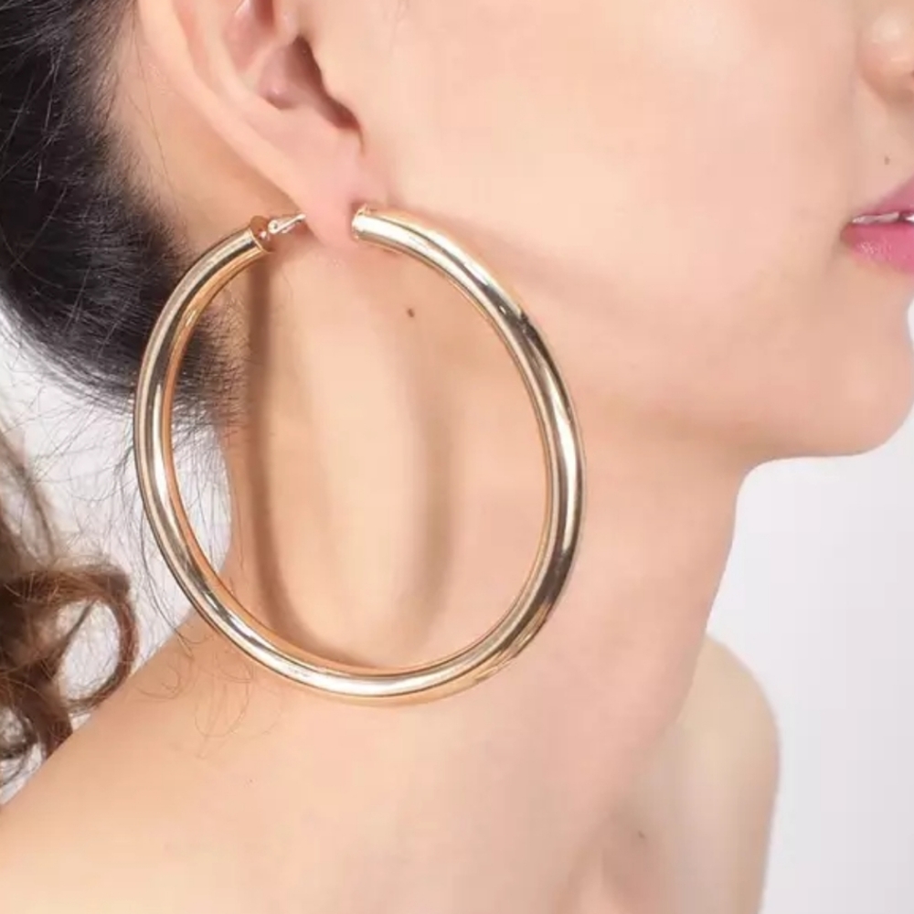 90mm Large Gold plated  Hoop Earrings